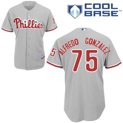 Miguel Alfredo Gonzalez #75 Youth Baseball Jersey-Philadelphia Phillies Authentic Road Gray Cool Base MLB Jersey